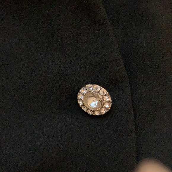 Almost new Gillian black coat-style dress with lace at neckline/pockets, size 6. - Picture 3 of 6